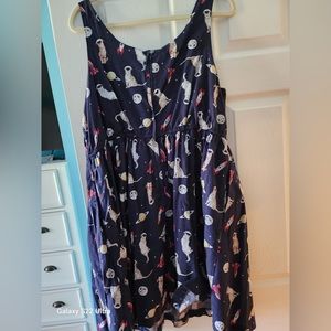 Space Cat Print Dress